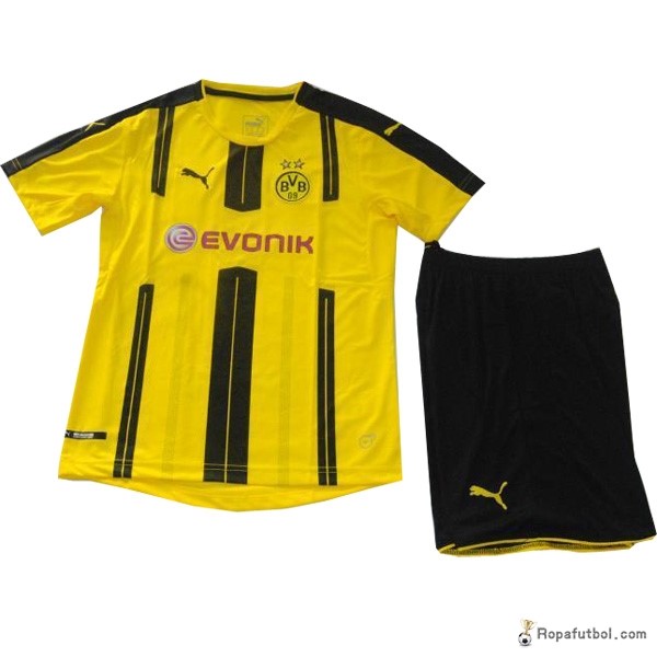 Camiseta Borussia Dortmund Replica Primera Ropa Niños 2016/17 Amarillo